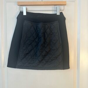 Prana Black Quilted Zip Pockets Water Resistant Fleece Lined Ski/Snow Skirt, XS
